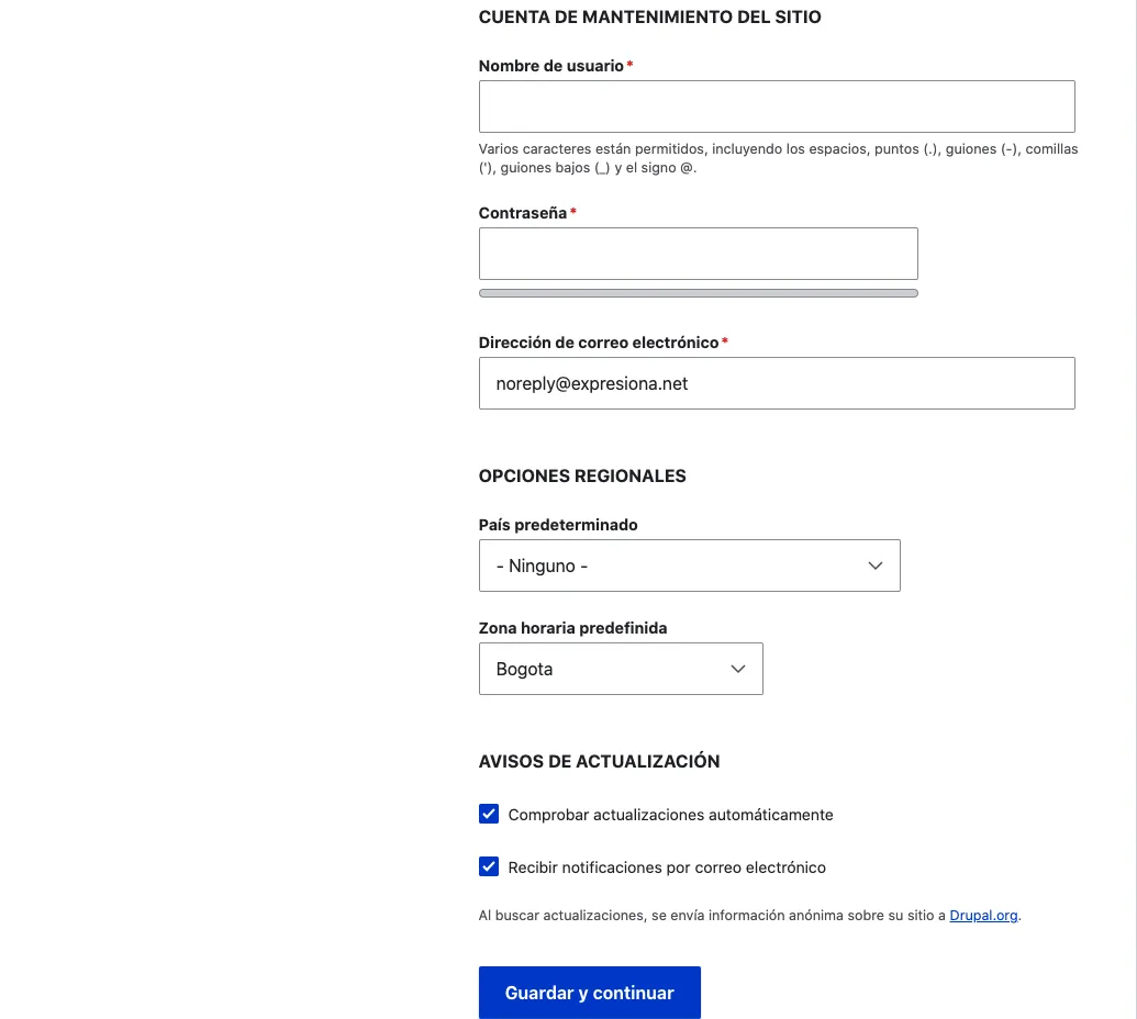 Credenciales administrador